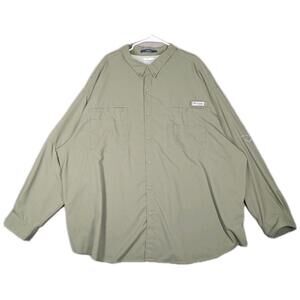 Columbia PFG Mens 5XT Tan Omni Shade Fishing Shirt Vented Performance Button Big